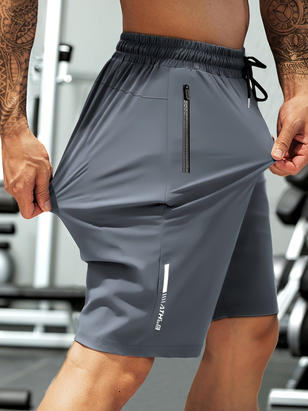 Sommer-Stretcht-Shorts für Herren mit hoher Elastizität, Kordelzug und Reißverschlusstaschen
