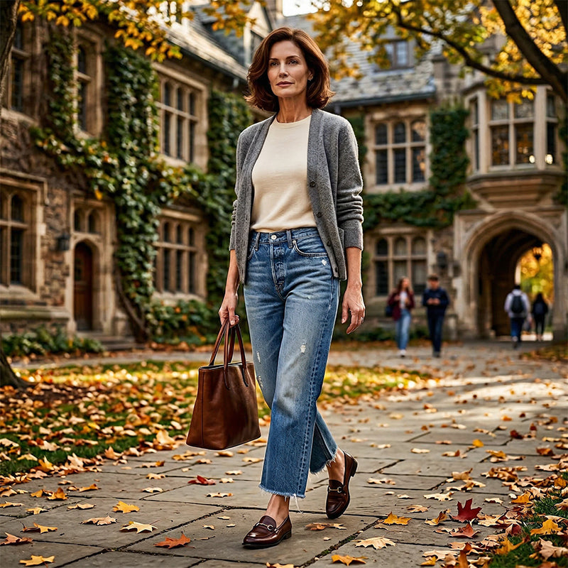 Damen-Retro-Cropped-Straight-Leg-Jeans👖