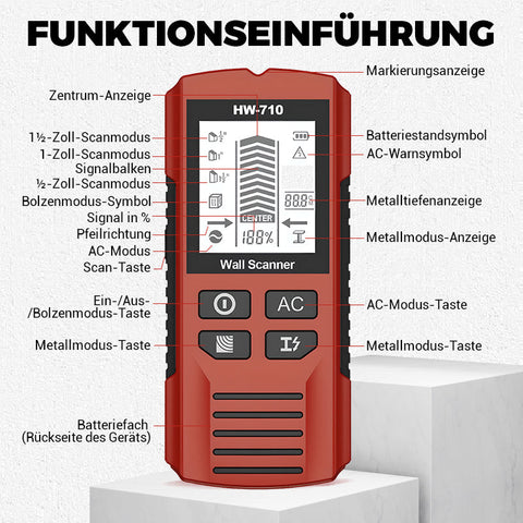 Multifunktionaler Wand- & Metalldetektor für Zuhause und Baustelle
