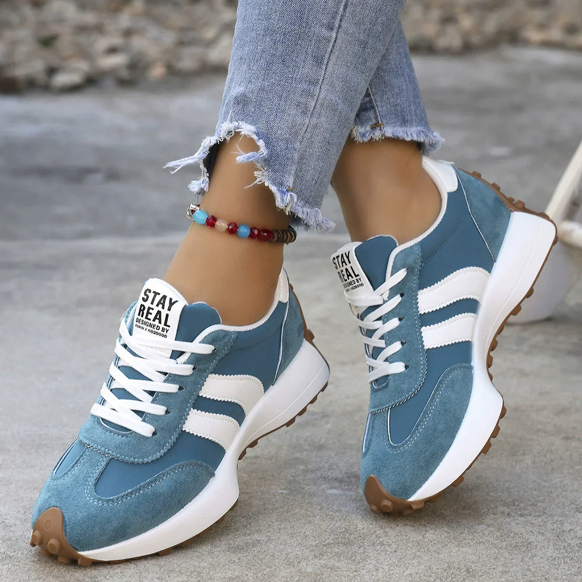 Damen-Freizeitschuhe – Klobige Sneaker Rutschfest & Retro-Design