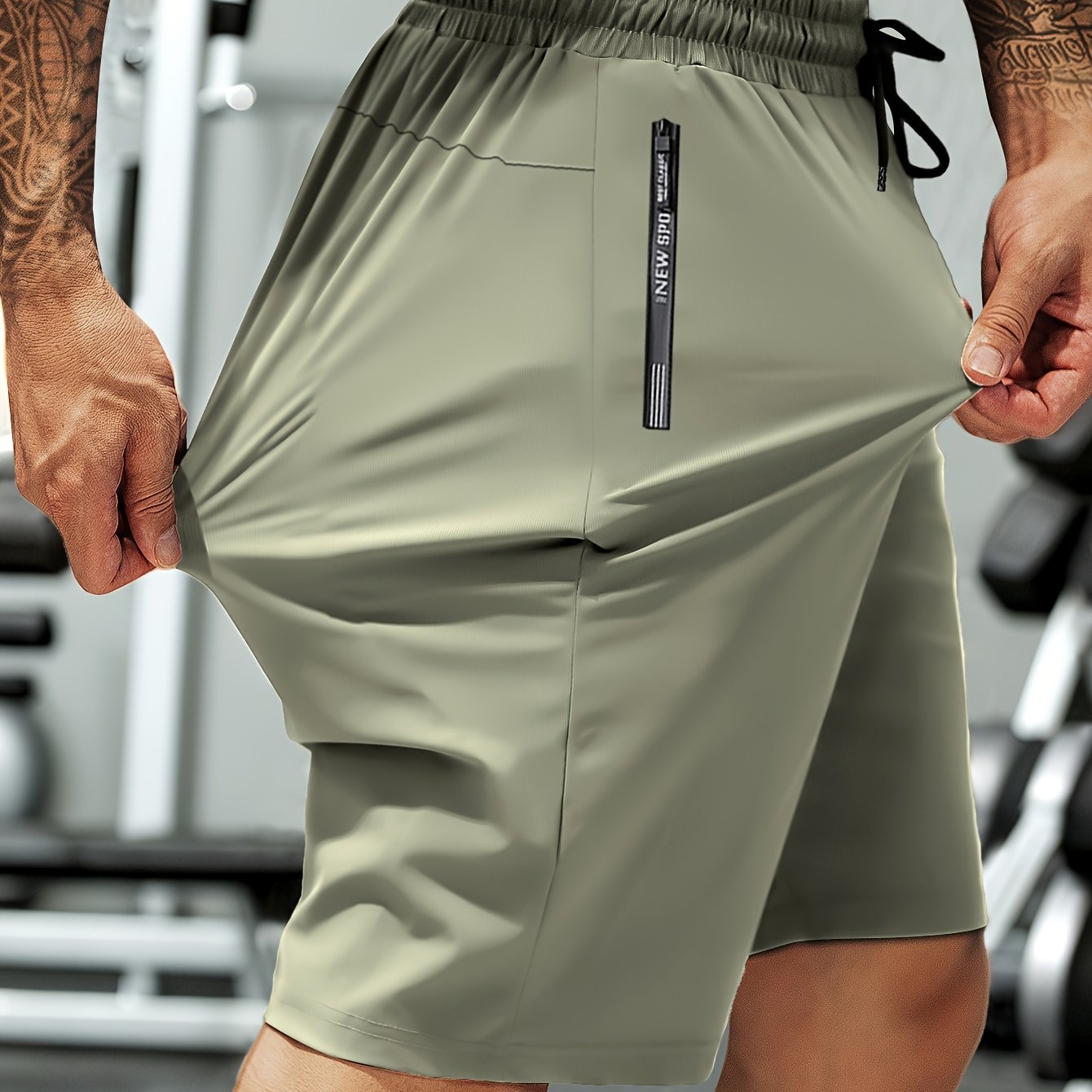 Sommer-Stretcht-Shorts für Herren mit hoher Elastizität, Kordelzug und Reißverschlusstaschen
