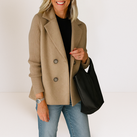 Martine™ | Elegante Jacke mit Strickärmeln