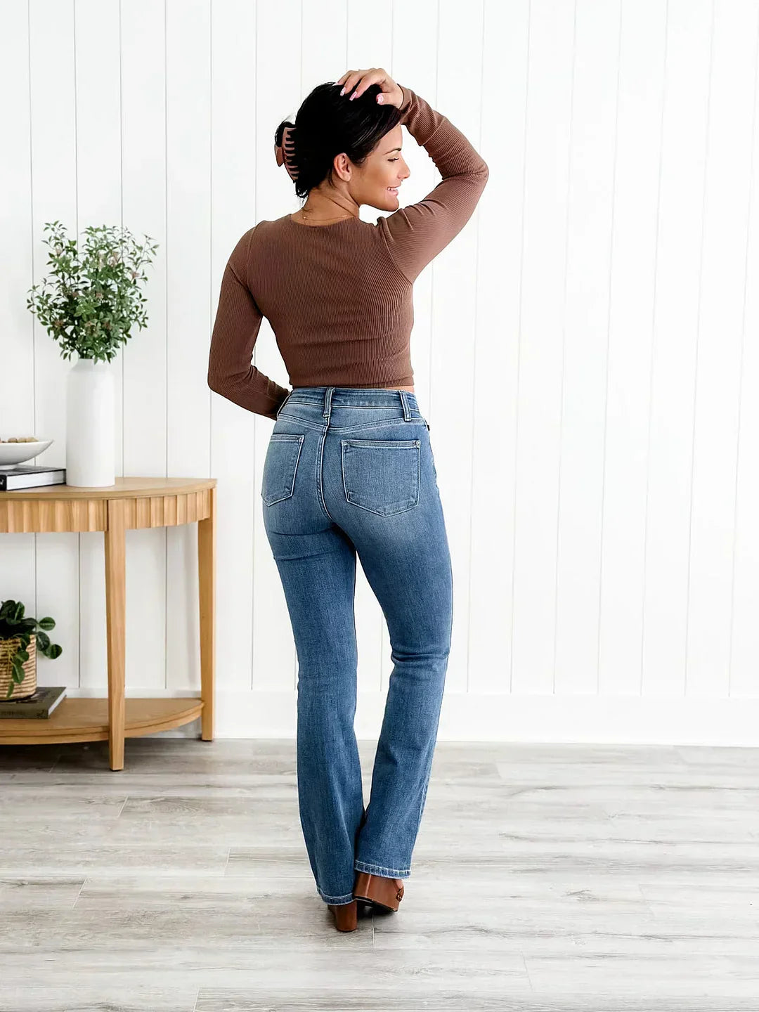 Heilige Gral Bauchkontrolle Bootcut Jeans