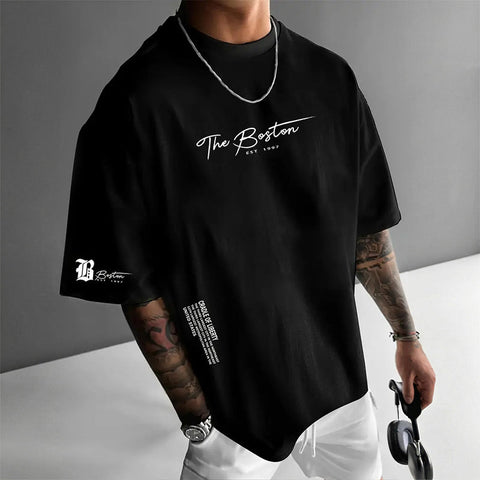 Herren Urban Style Loose Fit T-Shirt – Premium Baumwollmix, Lässiger Oversize-Schnitt & Grafikdruck ✨