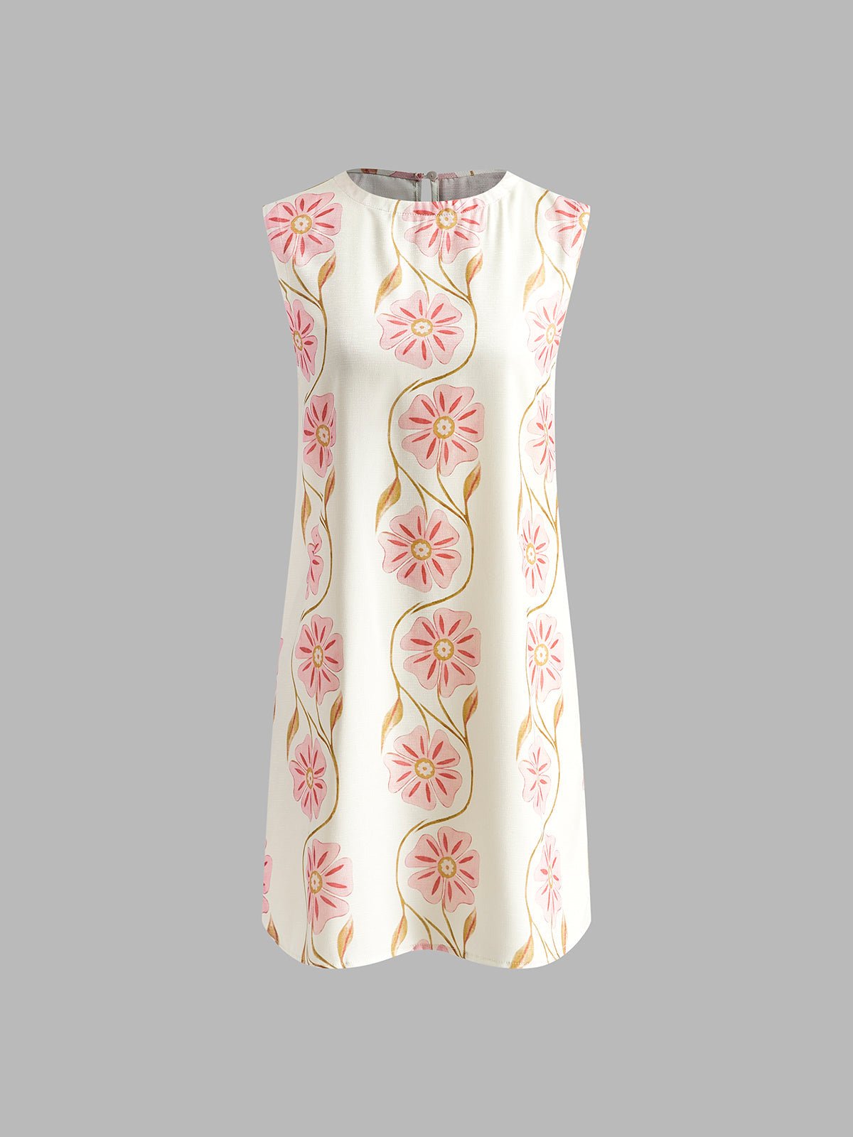 Romantisches Print Ärmelloses Kurzkleid