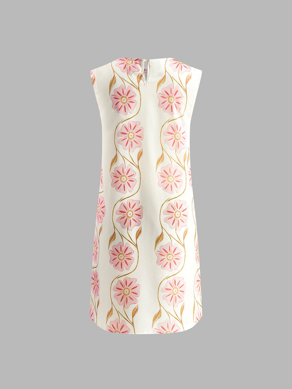 Romantisches Print Ärmelloses Kurzkleid