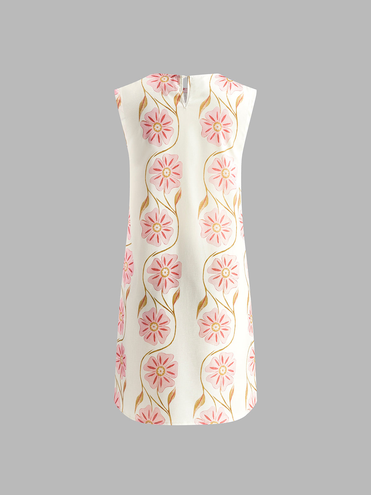 Romantisches Print Ärmelloses Kurzkleid