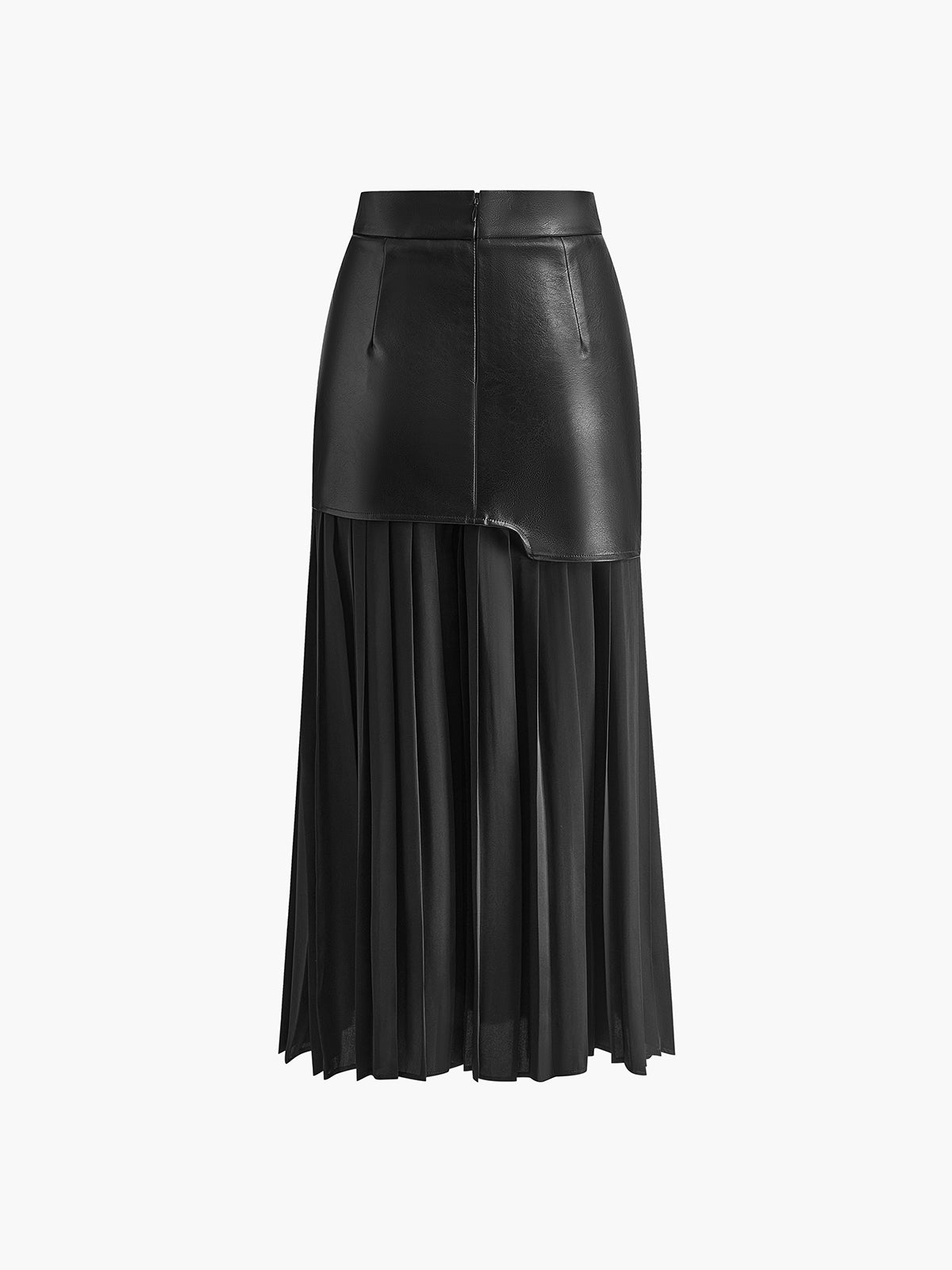 Asymmetrischer Patchwork Chiffon Falten Maxi Rock
