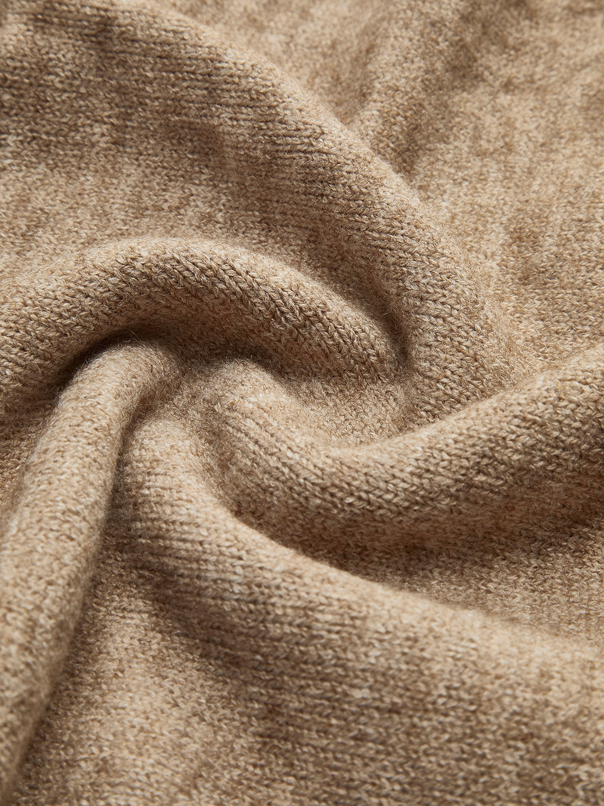 Einfarbiges Rollkragen-Strickhosen-Set