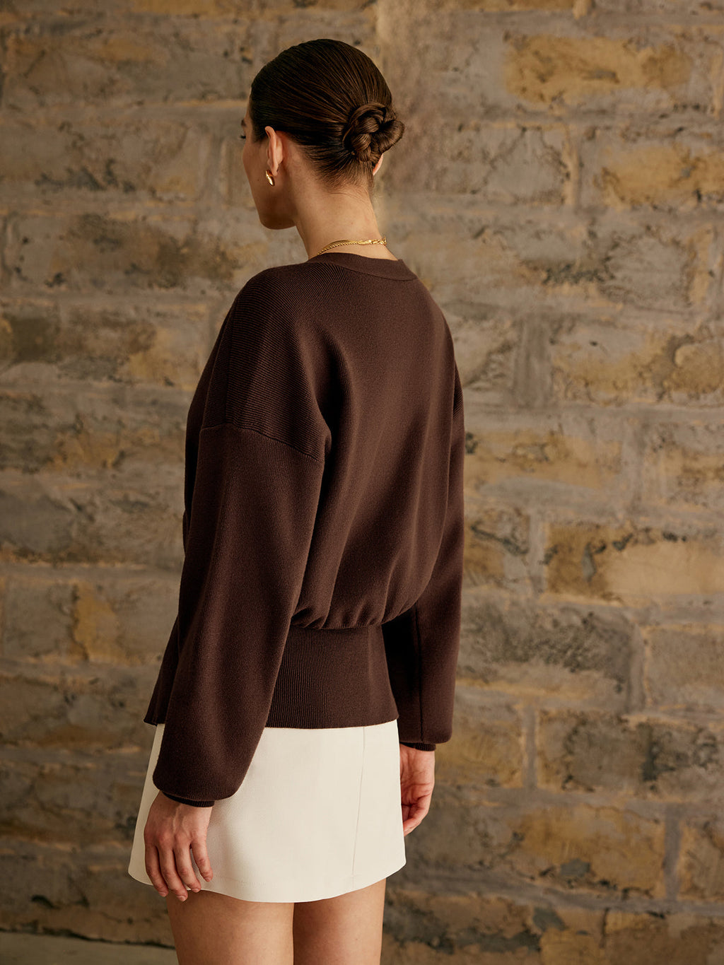 Goldener Knopf Einfacher Cardigan