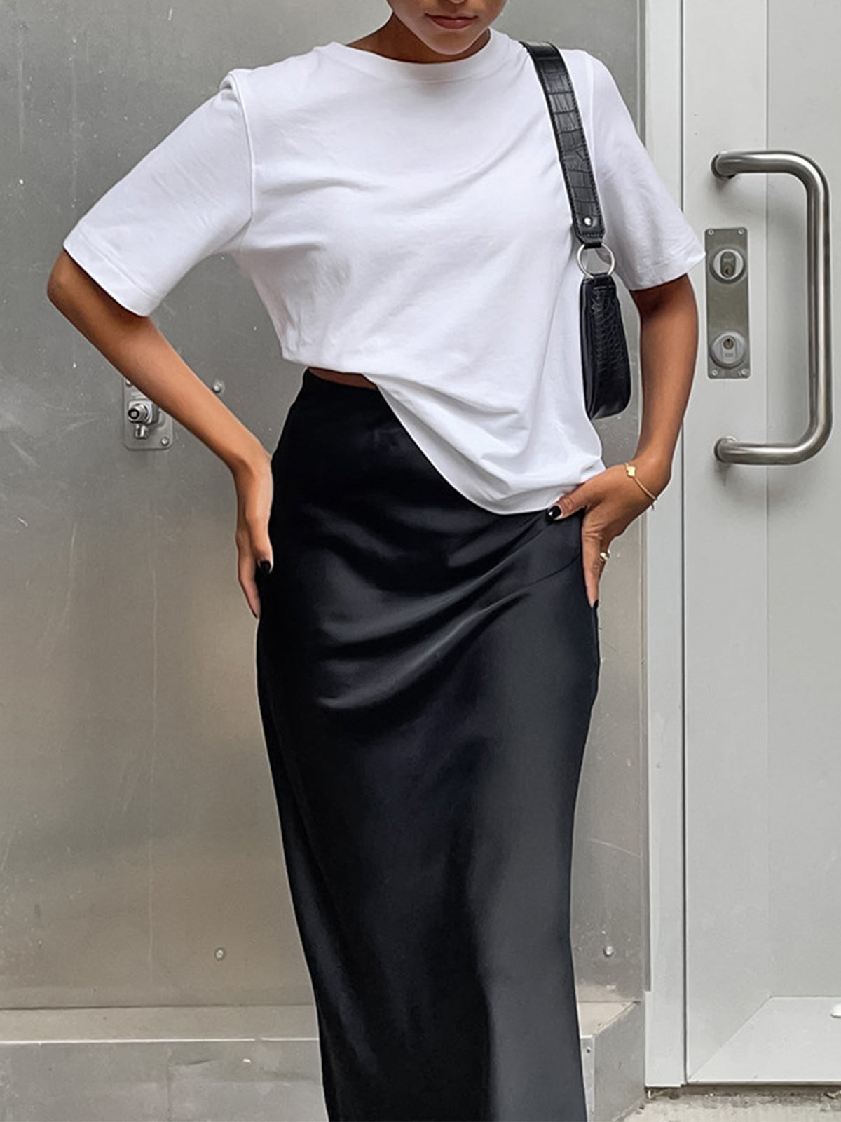 Utility Satin Maxi Rock