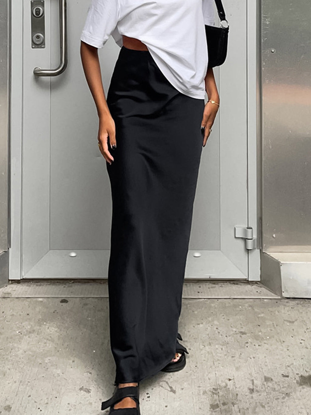 Utility Satin Maxi Rock
