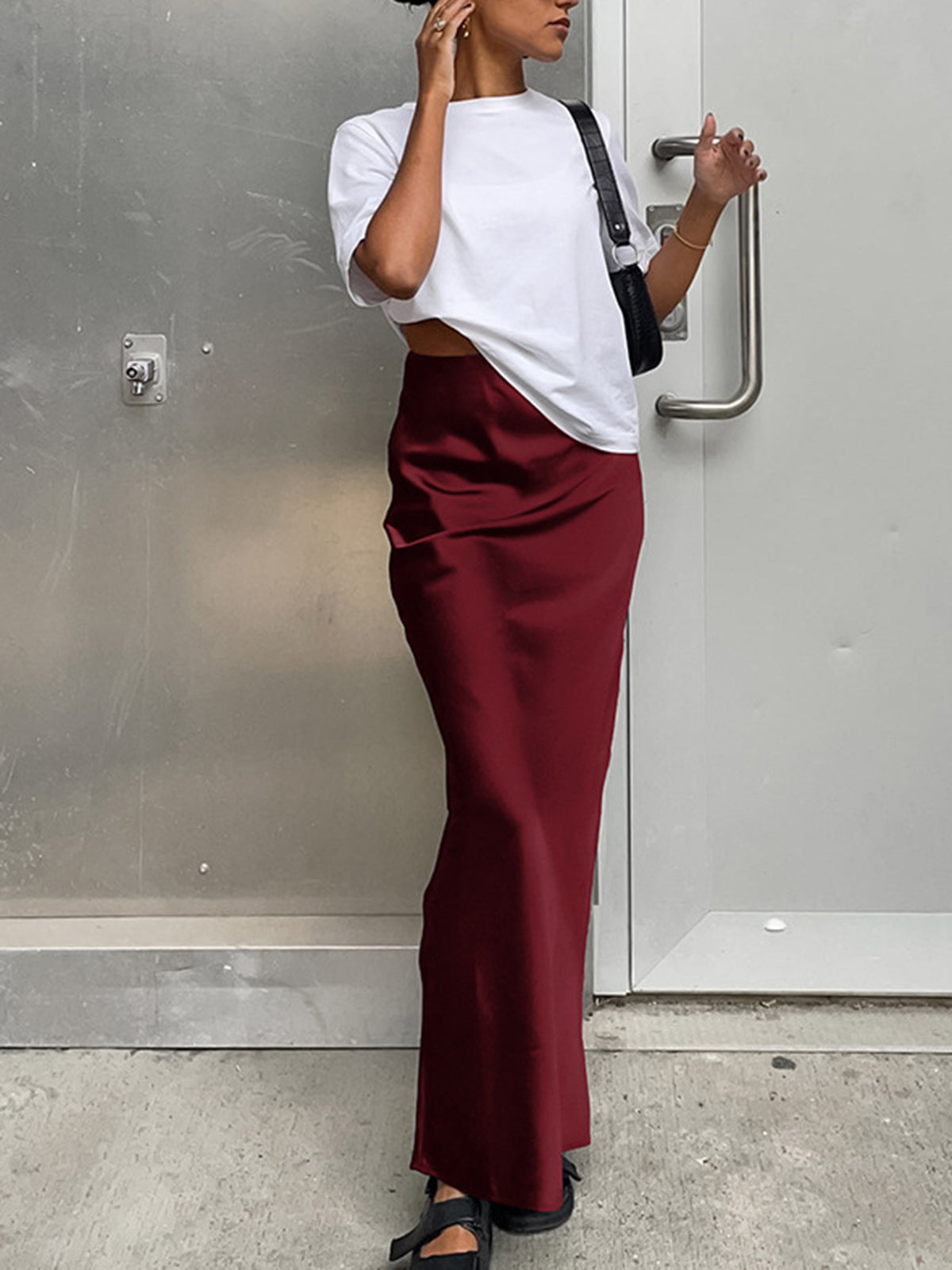 Utility Satin Maxi Rock