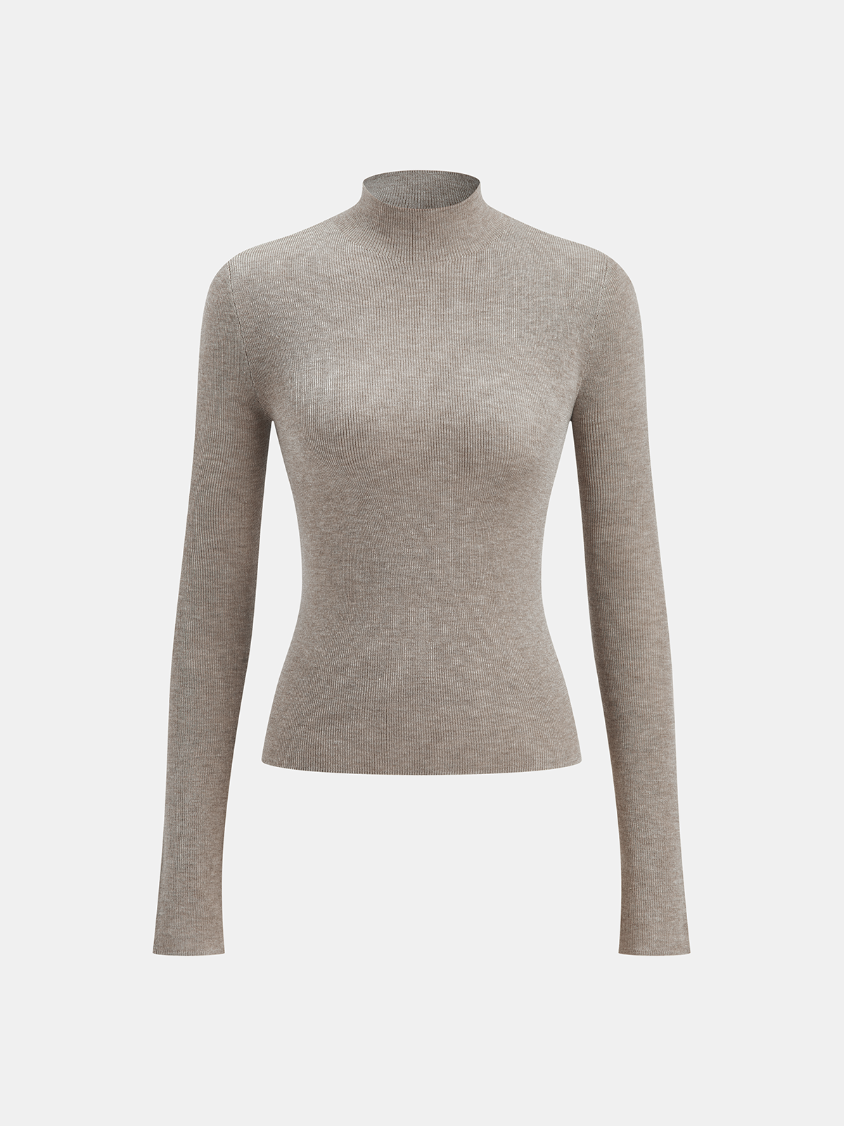 Mock Neck Wollmischung Strickoberteil
