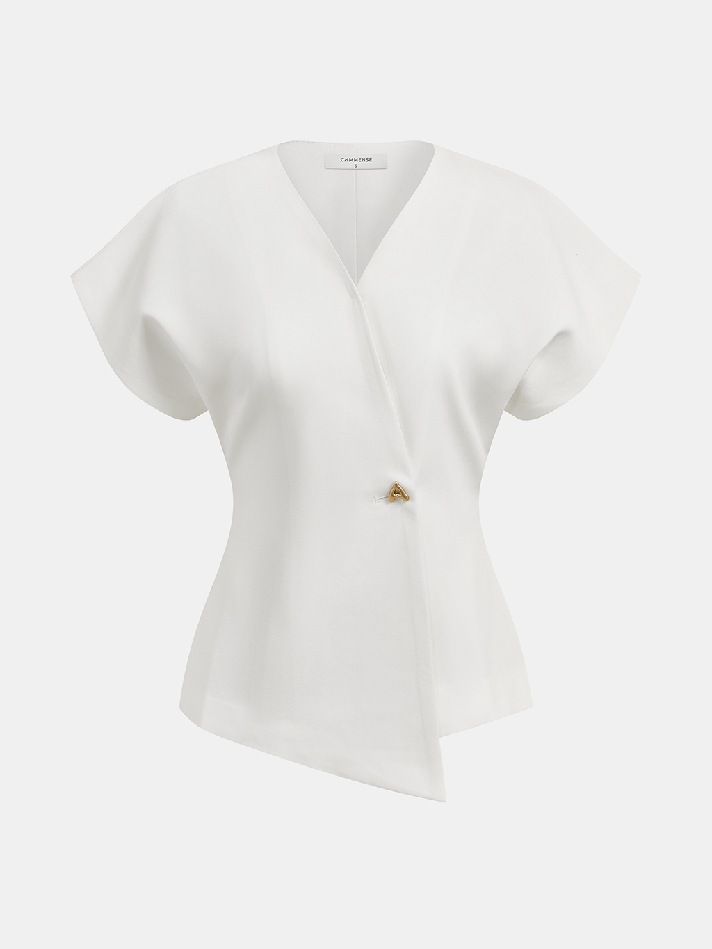 Trendige V-Ausschnitt Bluse mit Knöpfen