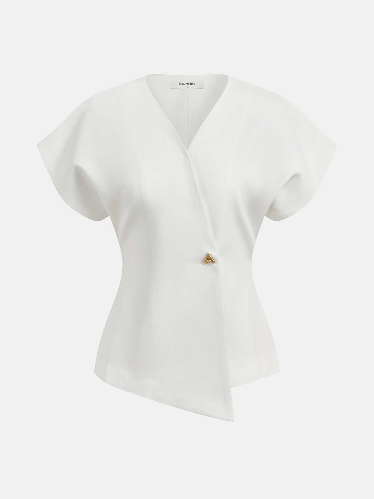 Trendige V-Ausschnitt Bluse mit Knöpfen