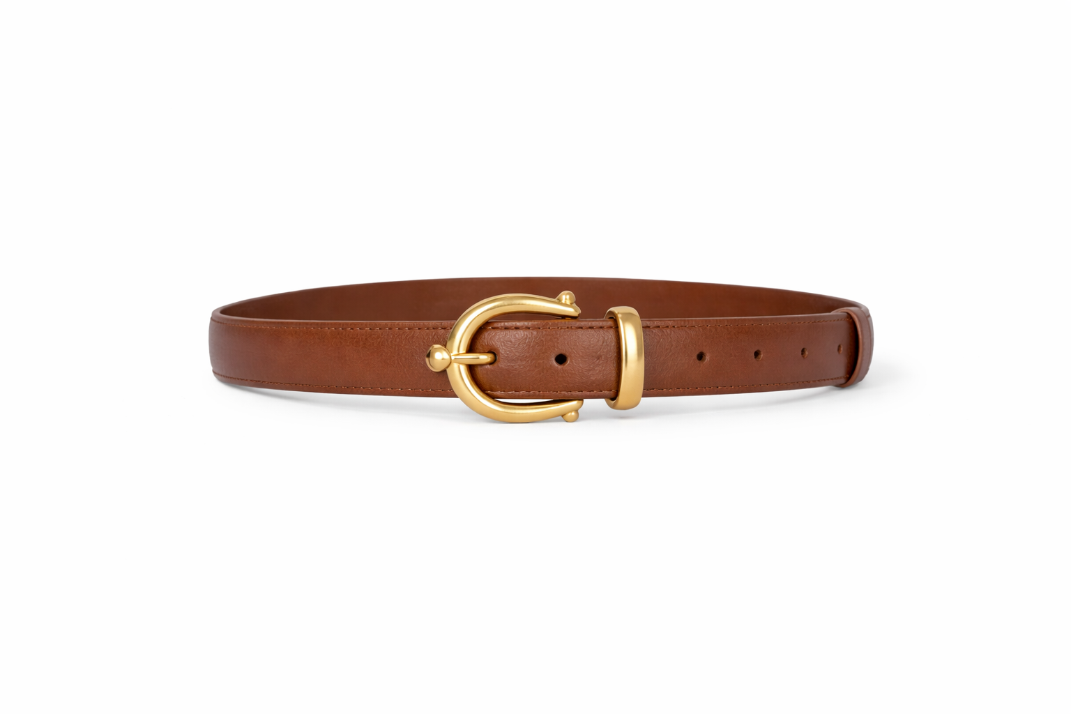 Goldbuckle Leder Taillengürtel