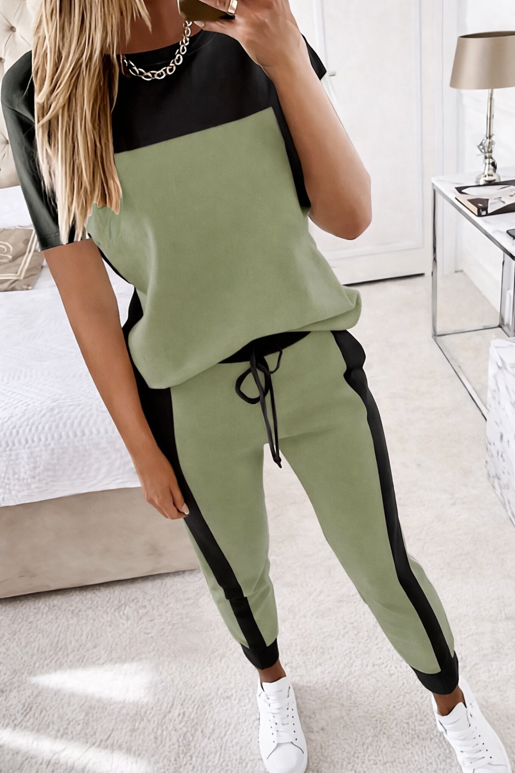 2-teiliges Sommer Set - Lässiges Rundhals T-Shirt und verlängerte Hosen