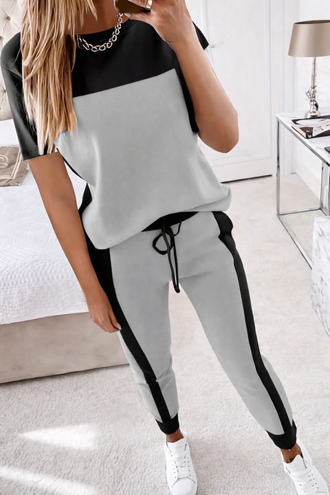 2-teiliges Sommer Set - Lässiges Rundhals T-Shirt und verlängerte Hosen