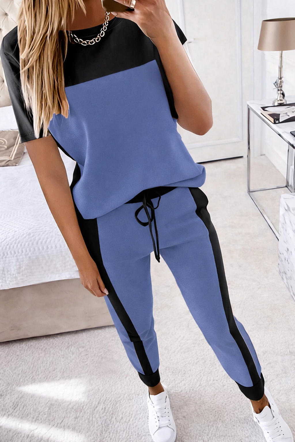 2-teiliges Sommer Set - Lässiges Rundhals T-Shirt und verlängerte Hosen