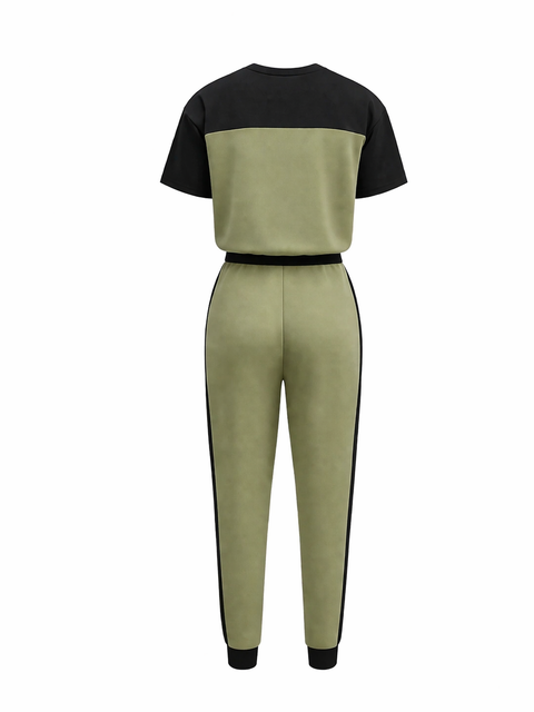 2-teiliges Sommer Set - Lässiges Rundhals T-Shirt und verlängerte Hosen