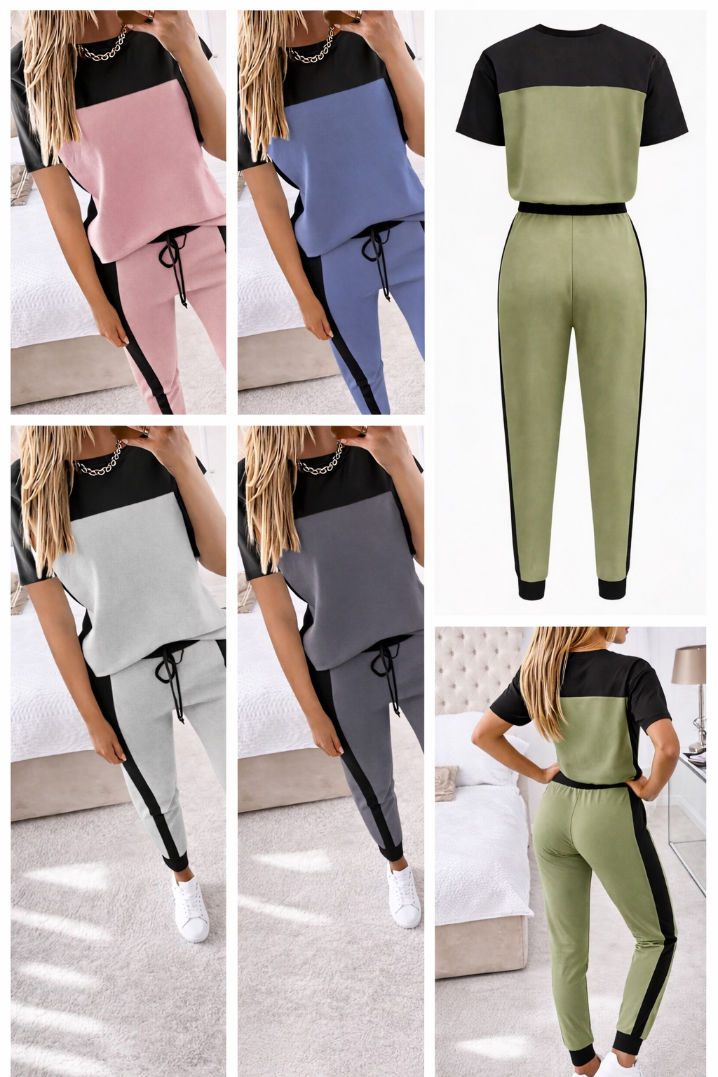 2-teiliges Sommer Set - Lässiges Rundhals T-Shirt und verlängerte Hosen