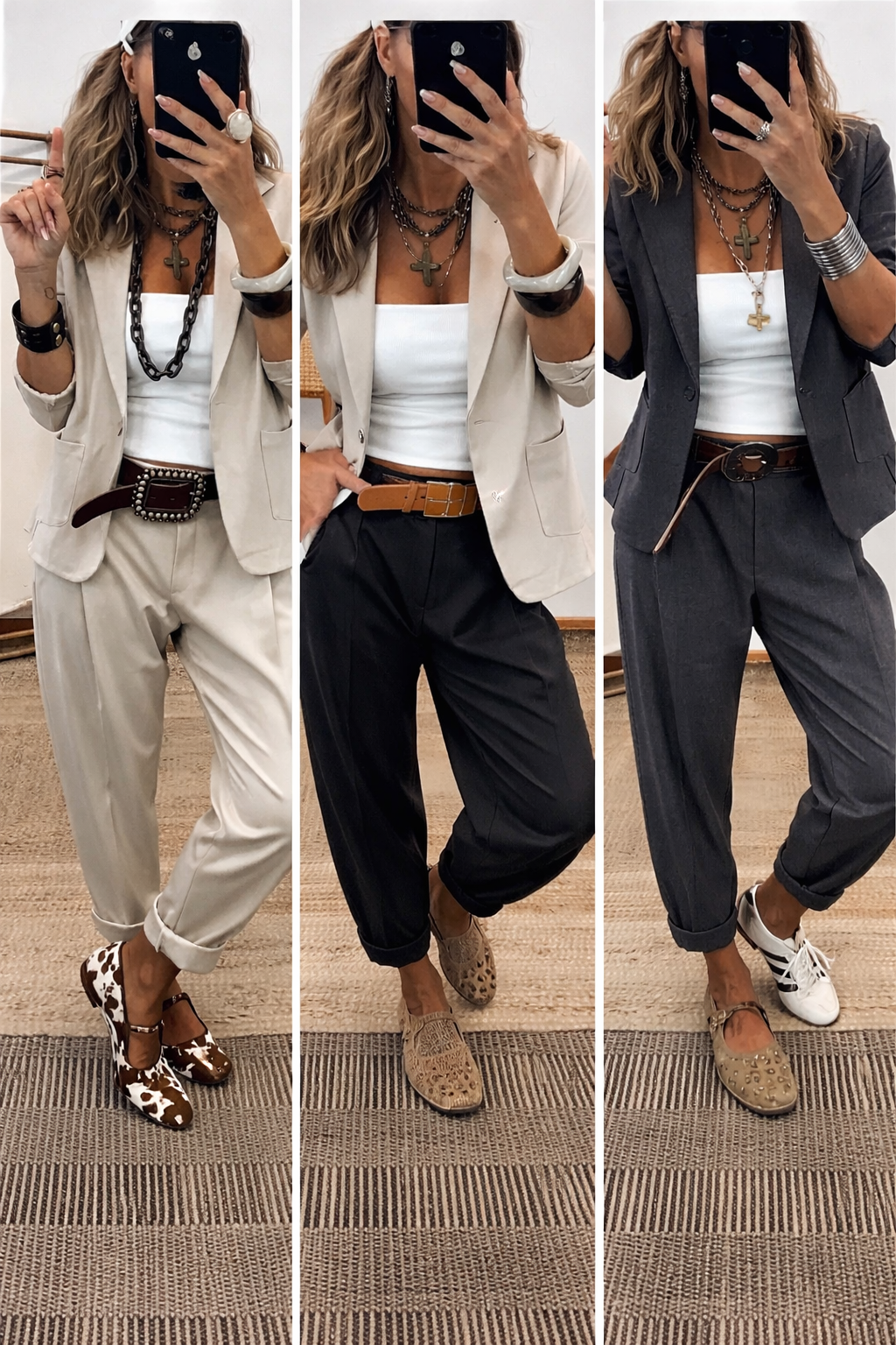 Damen Freizeit & Business-Anzug / Blazer mit Kragen & Hose