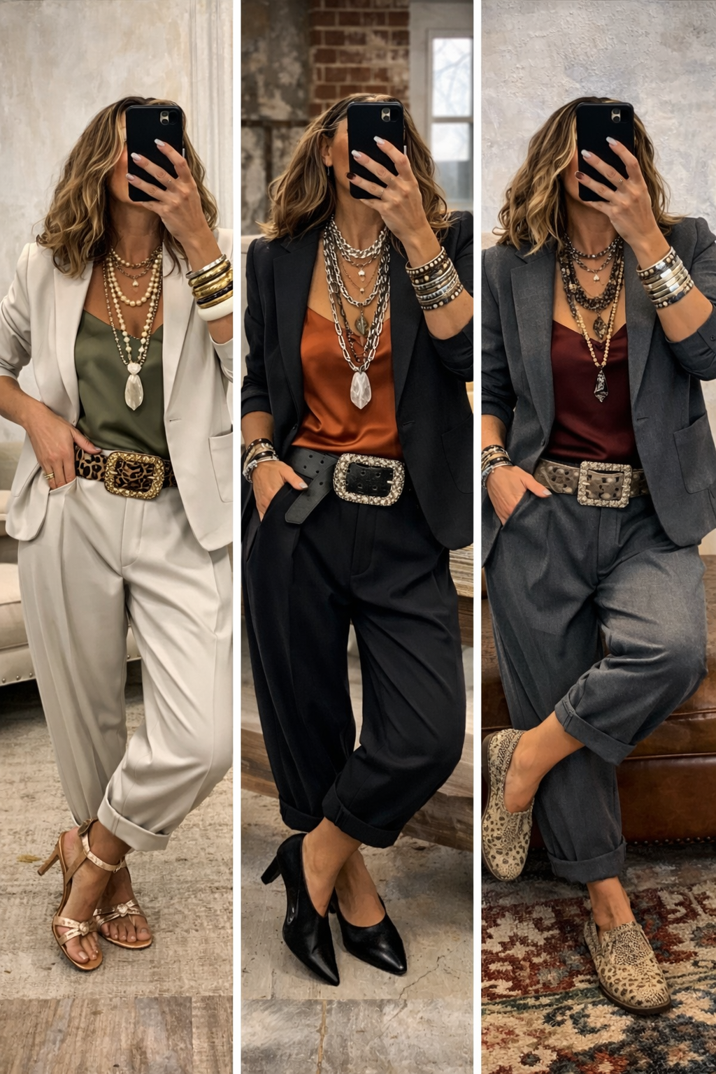 Damen Freizeit & Business-Anzug / Blazer mit Kragen & Hose