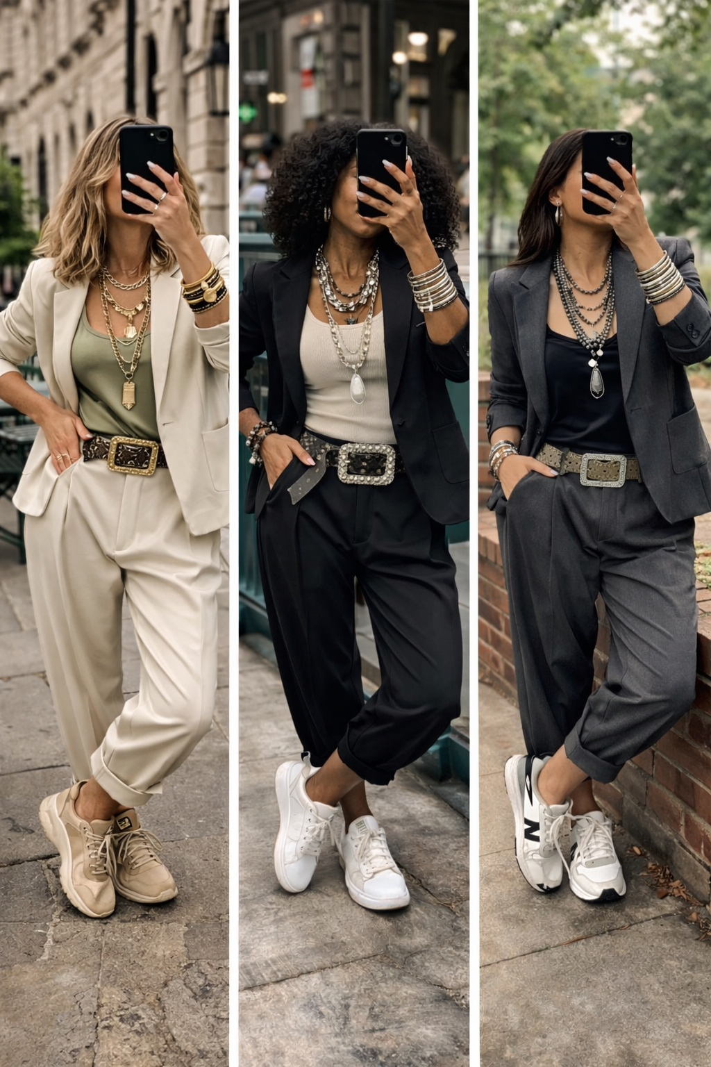Damen Freizeit & Business-Anzug / Blazer mit Kragen & Hose