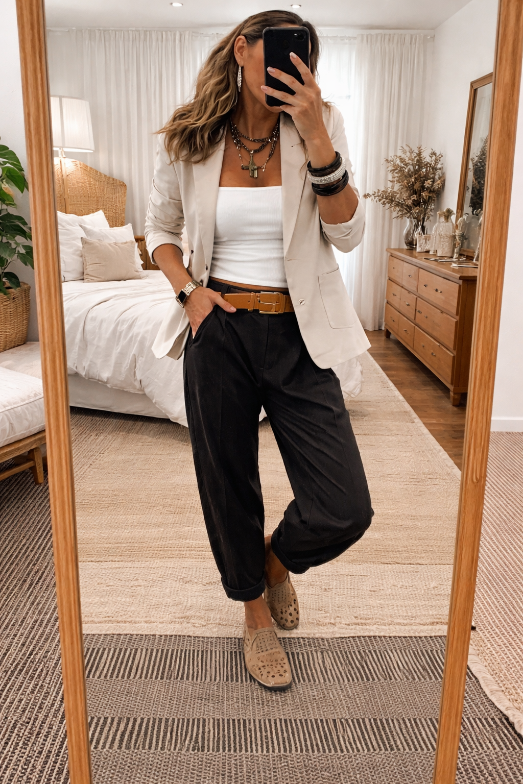 Damen Freizeit & Business-Anzug / Blazer mit Kragen & Hose