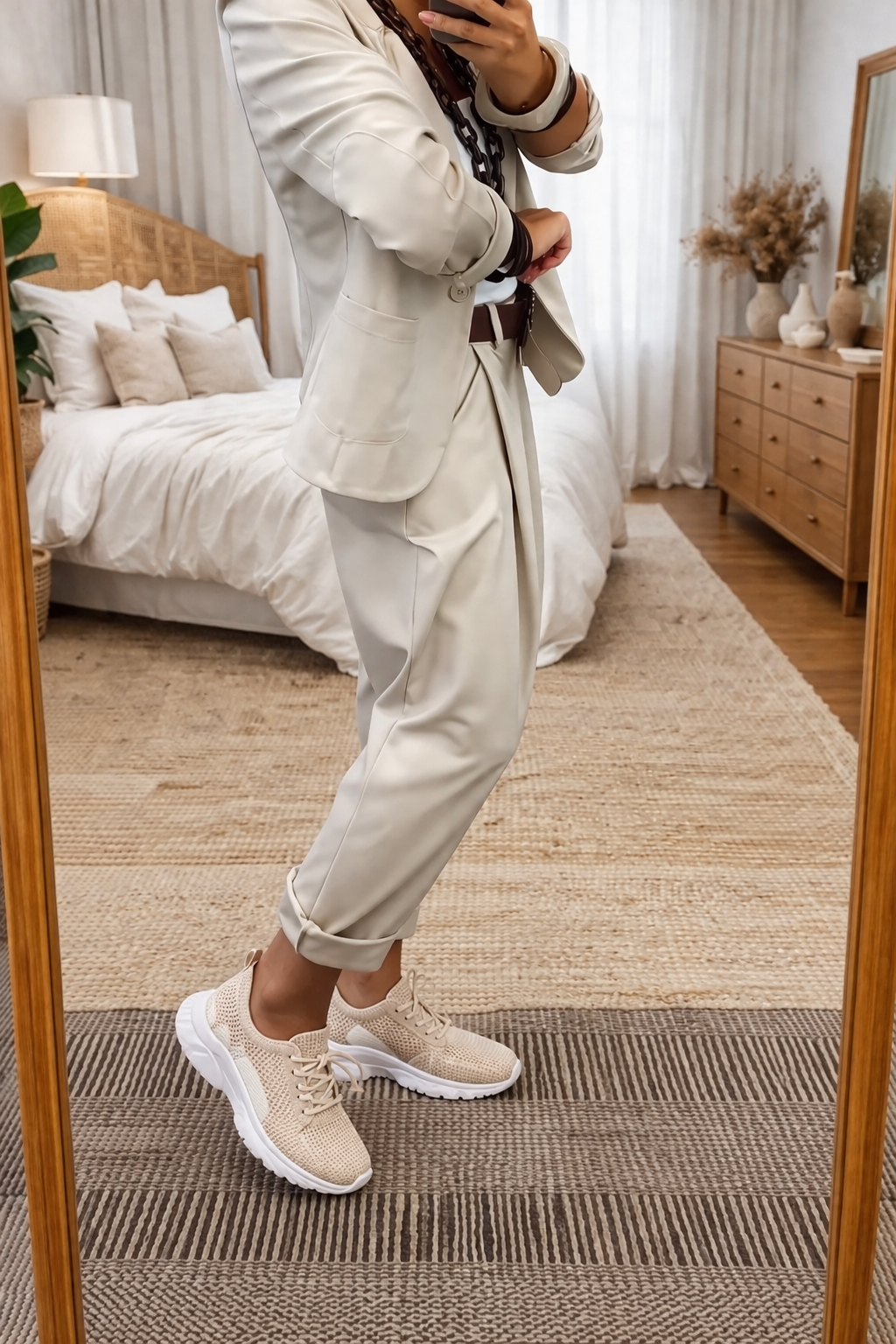 Damen Freizeit & Business-Anzug / Blazer mit Kragen & Hose