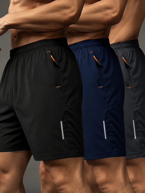 3-er Pack Herren Sport-Casual Shorts - Leicht, atmungsaktiv und dehnbar