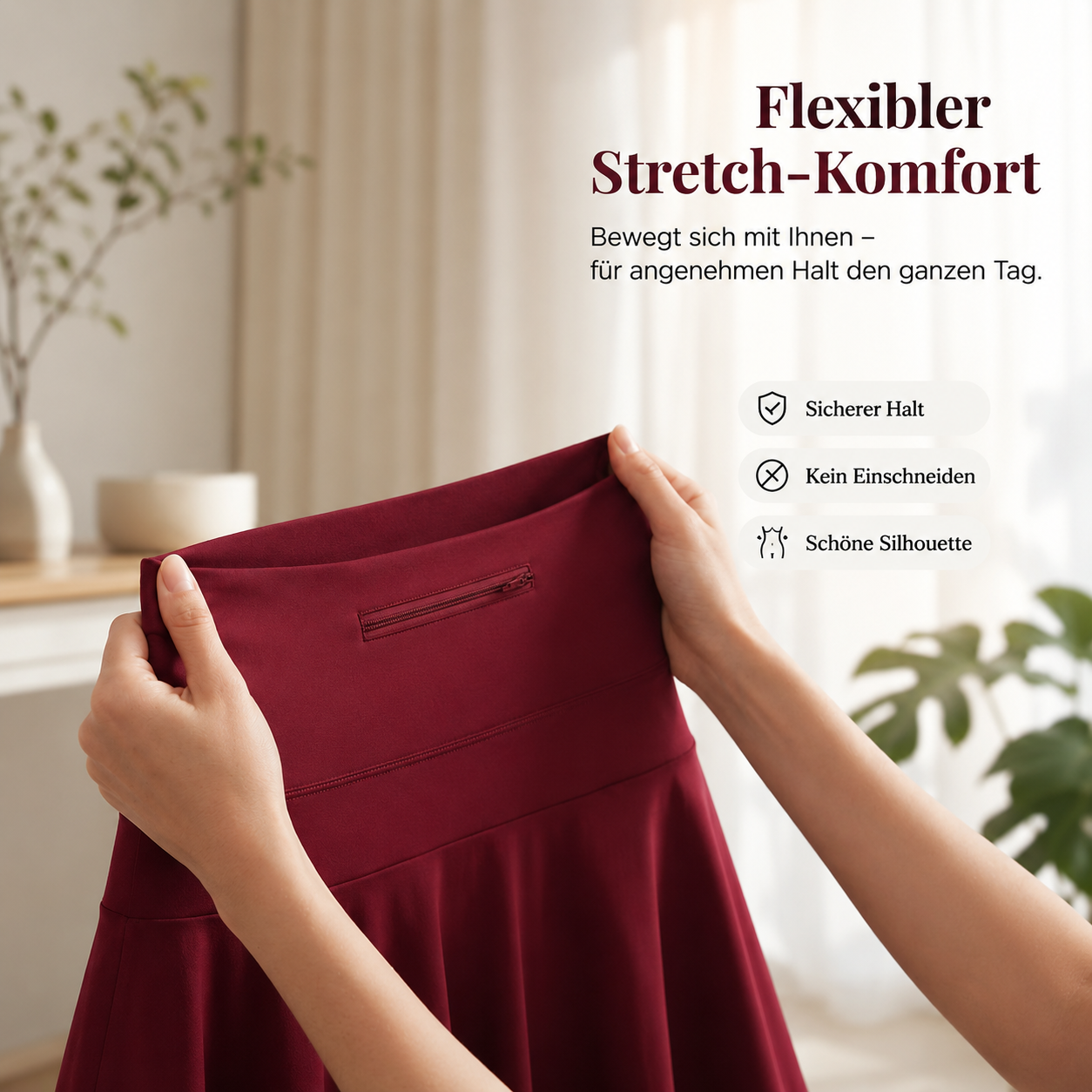 FlexSkort™ – Eleganter 2-in-1 Damen-Rock mit integrierten Shorts und Taschen