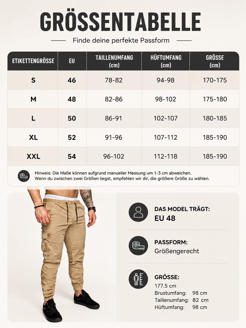 Solaro™ – Leichte Herren-Cargohose mit Kordelzugbund