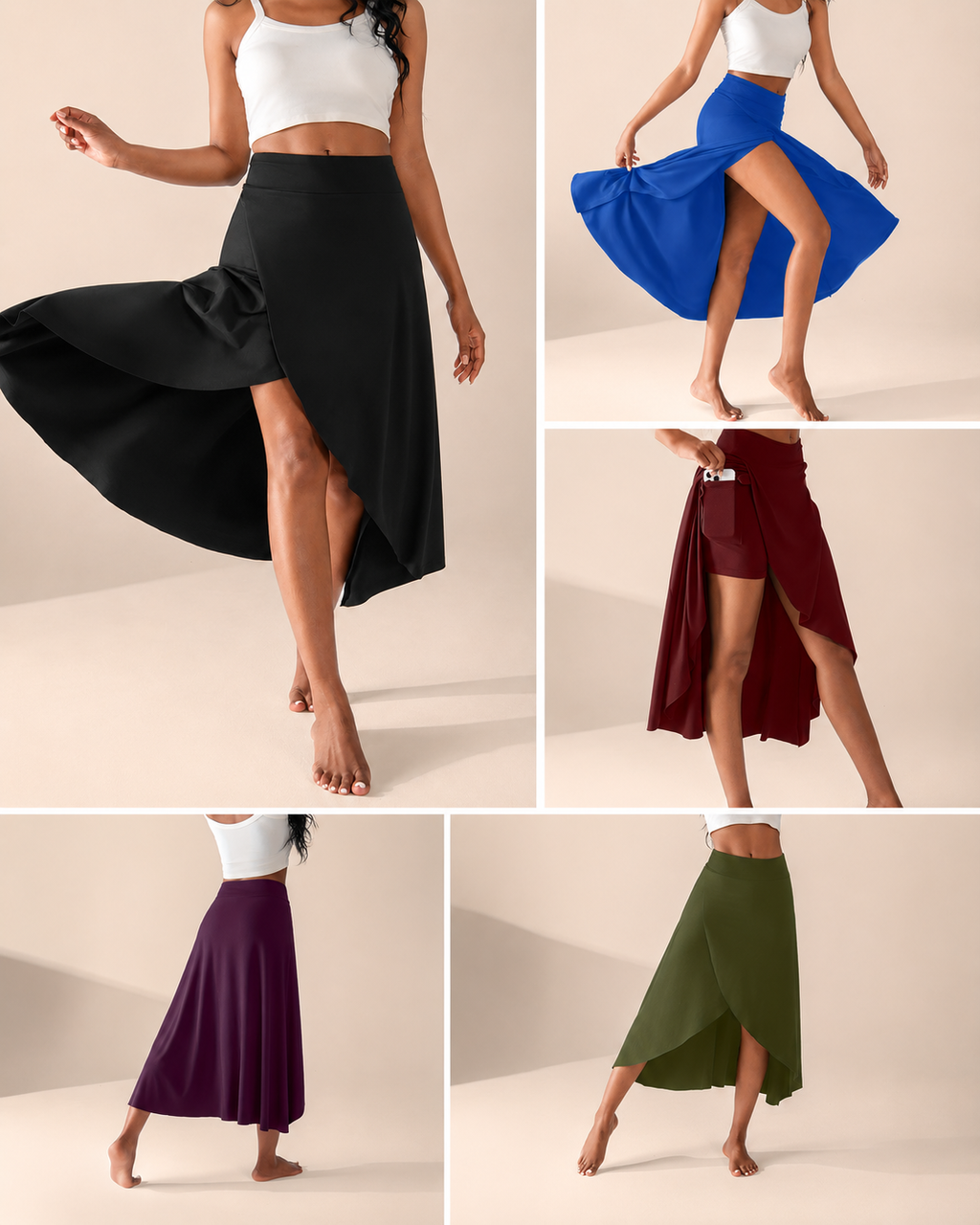 Eleganter Damen-Rock mit integrierten Shorts & Taschen
