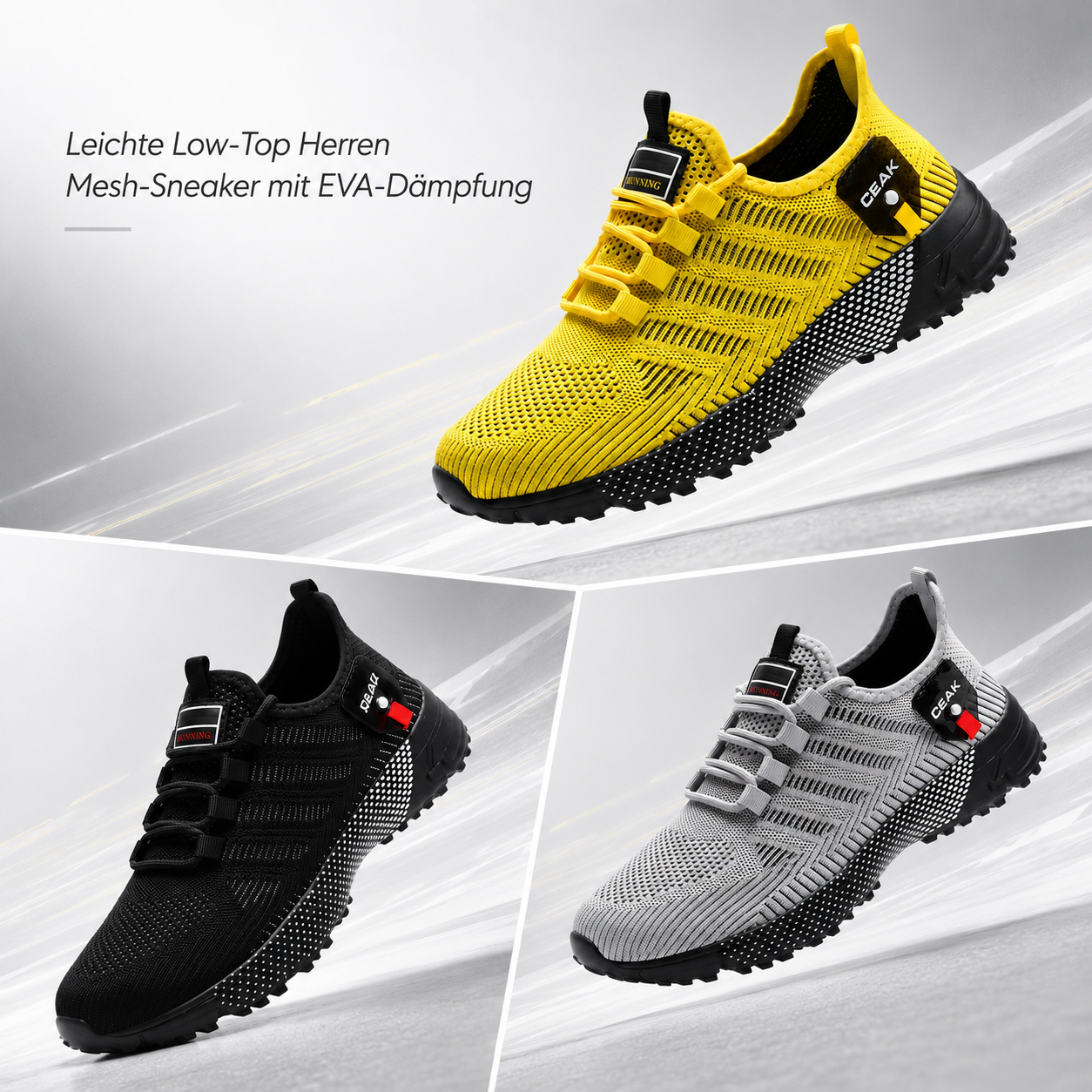 Leichte Low-Top Herren Mesh-Sneaker mit EVA-Dämpfung