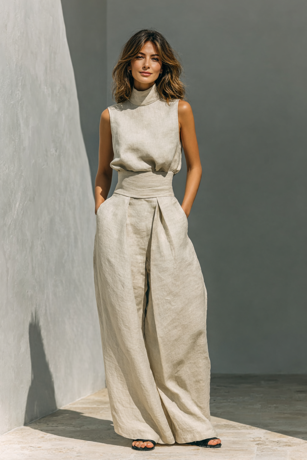 Maria™ | Minimalistisches Set aus ärmellosem Top und weit geschnittener Hose für Damen