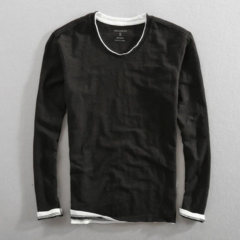 Bastian | Langarm V-Ausschnitt T-Shirt