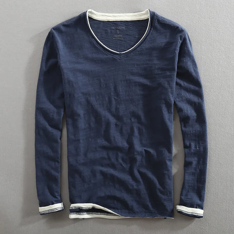 Bastian | Langarm V-Ausschnitt T-Shirt