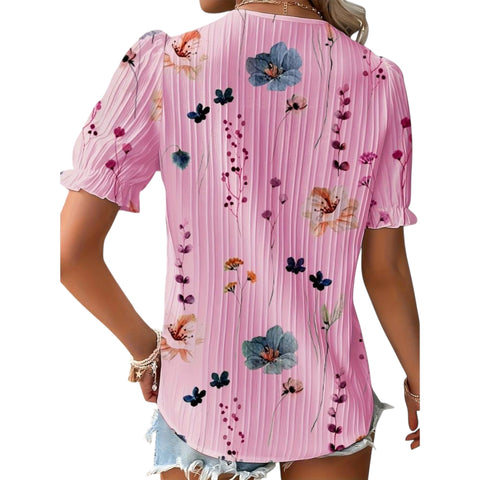 Roselina | Modische Bluse mit spitzem Ausschnitt