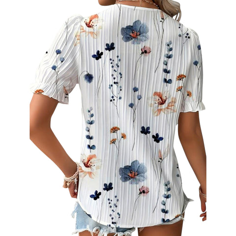 Roselina | Modische Bluse mit spitzem Ausschnitt