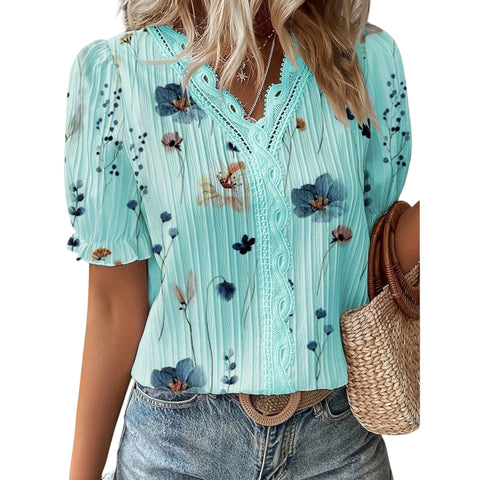 Roselina | Modische Bluse mit spitzem Ausschnitt