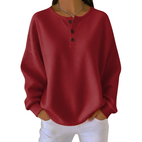 Anne | Lässiges Waffelstoff Sweatshirt