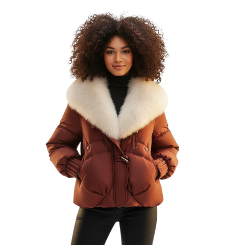 Enina | Stilvolle Jacke mit Kunstfellkragen