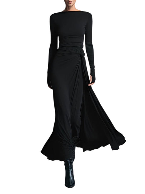 Joeena | Maxikleid mit seitlichem Knoten
