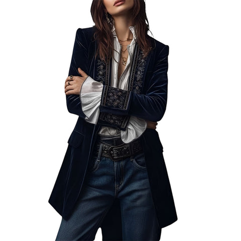 Naeva | Elegante Samtjacke mit langen Ärmeln