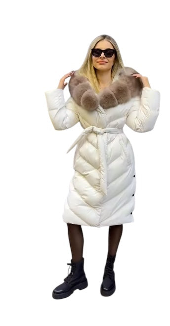 Christina | Elegante Freizeitjacke mit Kunstfellkragen