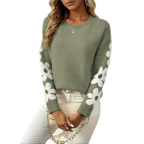 Eleni | Weicher Strickpullover mit Blumendesign