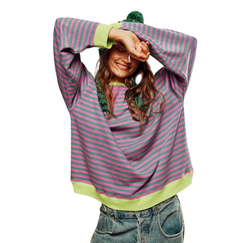 Mary | Gestreifter Oversize-Pullover