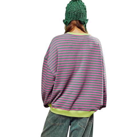 Mary | Gestreifter Oversize-Pullover